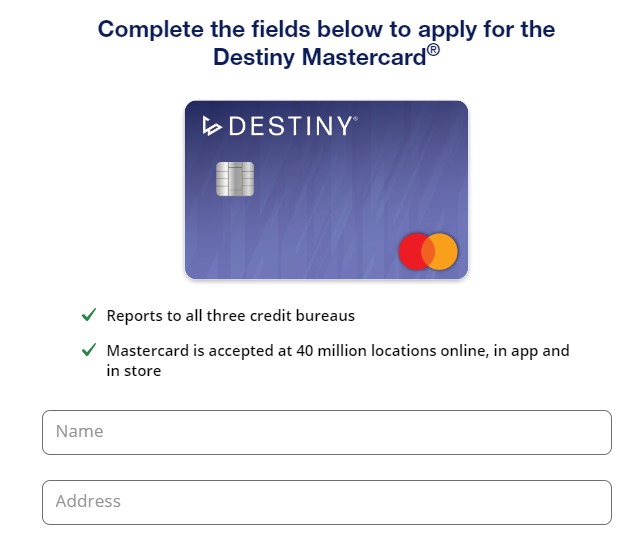 Apply Destiny Credit Card Online Destiny Card Application Form